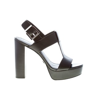 MICHAEL KORS women shoes Becker Platform black leather sandal heel 12 cm | eBay