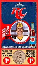 ROLLIE FINGERS STYLE ADS ONE CENT ROYAL CROWN COLA ART CARD