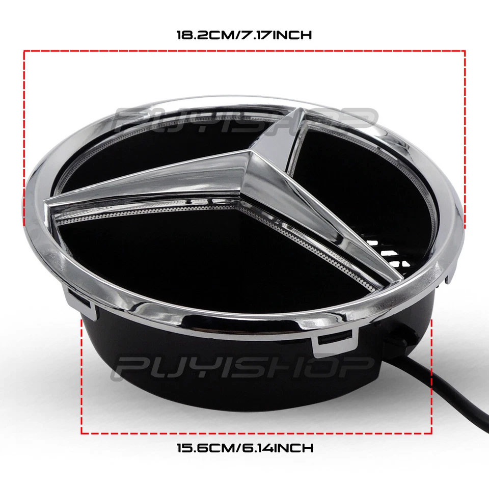 Luz estrella con emblema de parrilla LED de coche logotipo delantero para Mercedes Benz Clase C GLK B 08-14 Foto 2 de 4