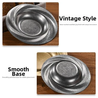 Classic Round Stainless Steel Plate for For CYCLONE with Distressed Elegance - Image 1 of 4