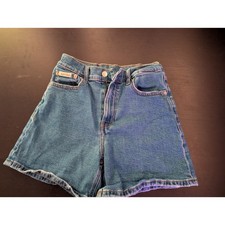 Calvin Klein Easy Short Womens W25 Medium Wash Stretch Denim High Rise Cutoff