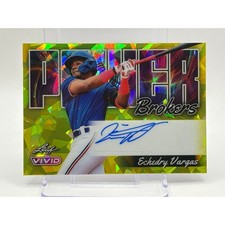 2024 Leaf Vivid Echedry Vargas Power Brokers Yellow Crystal Auto 2/10 SP Marlins