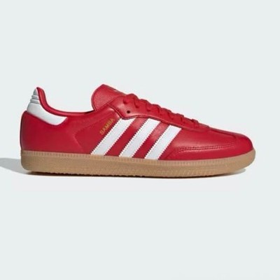 Adidas Samba OG Leather Suede Sneakers Red White Gum Mens 12 Classic