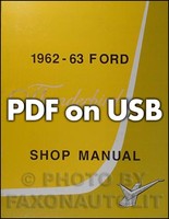 1962 1963 Ford Thunderbird Usb Reparaturhandbuch T Bird Service Tbird
