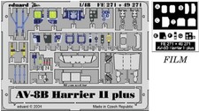 Eduard Zoom 1/48 AV-8B Harrier II Plus Painted Photoetch Interior Hasegawa FE271