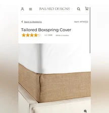 Ballard Designs FULL Size Bed Neat & Tidy BURLAP Box Spring Cover