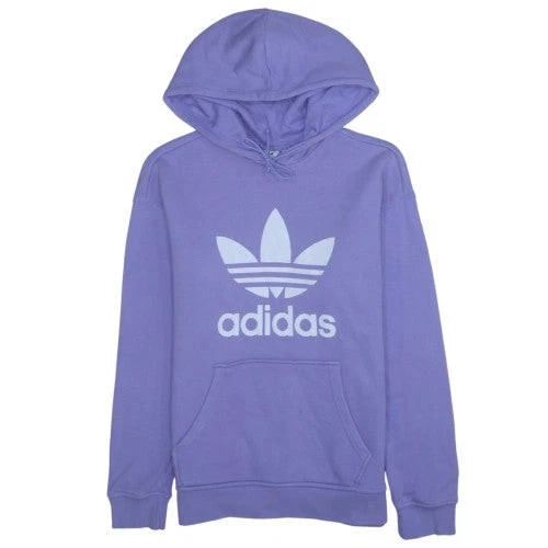 Adidas Womens Purple Pullover Hoodie Size 8 Relaxed Fit