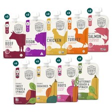 6 Months Meats  Veggies Mixed Baby Food Puree Pouch Variety Pack 18 Count- ...