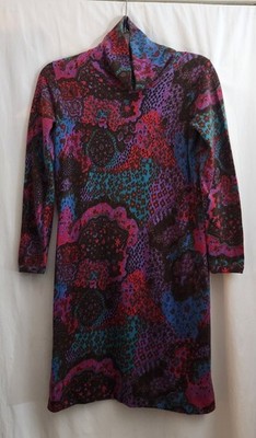 1960s Pringle Copeland & Lye MOD Cashmere Sweater Dress Psychedelic Sz L