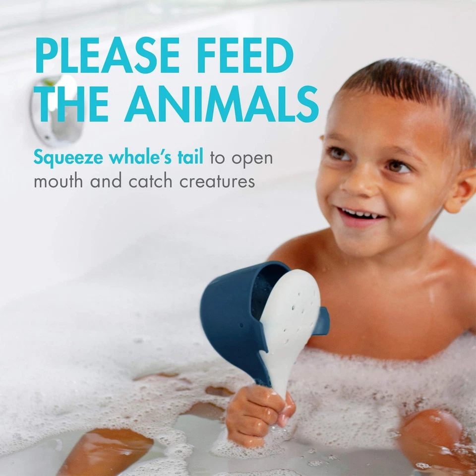 Juguete de baño de ballenas Boon Chomp con criaturas marinas juguetes interactivos de baño para niños pequeños Foto 3 de 4
