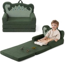 Blissful Diary Kids Couch, 2-in-1 Soft Toddler Couch Fold Out, Toddler Chair