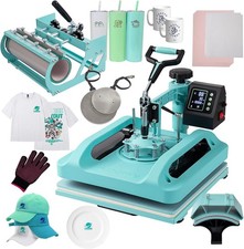 Combo 5 IN 1 T-Shirt Heat Press Transfer Machine 15"x15" Sublimation Swing Away