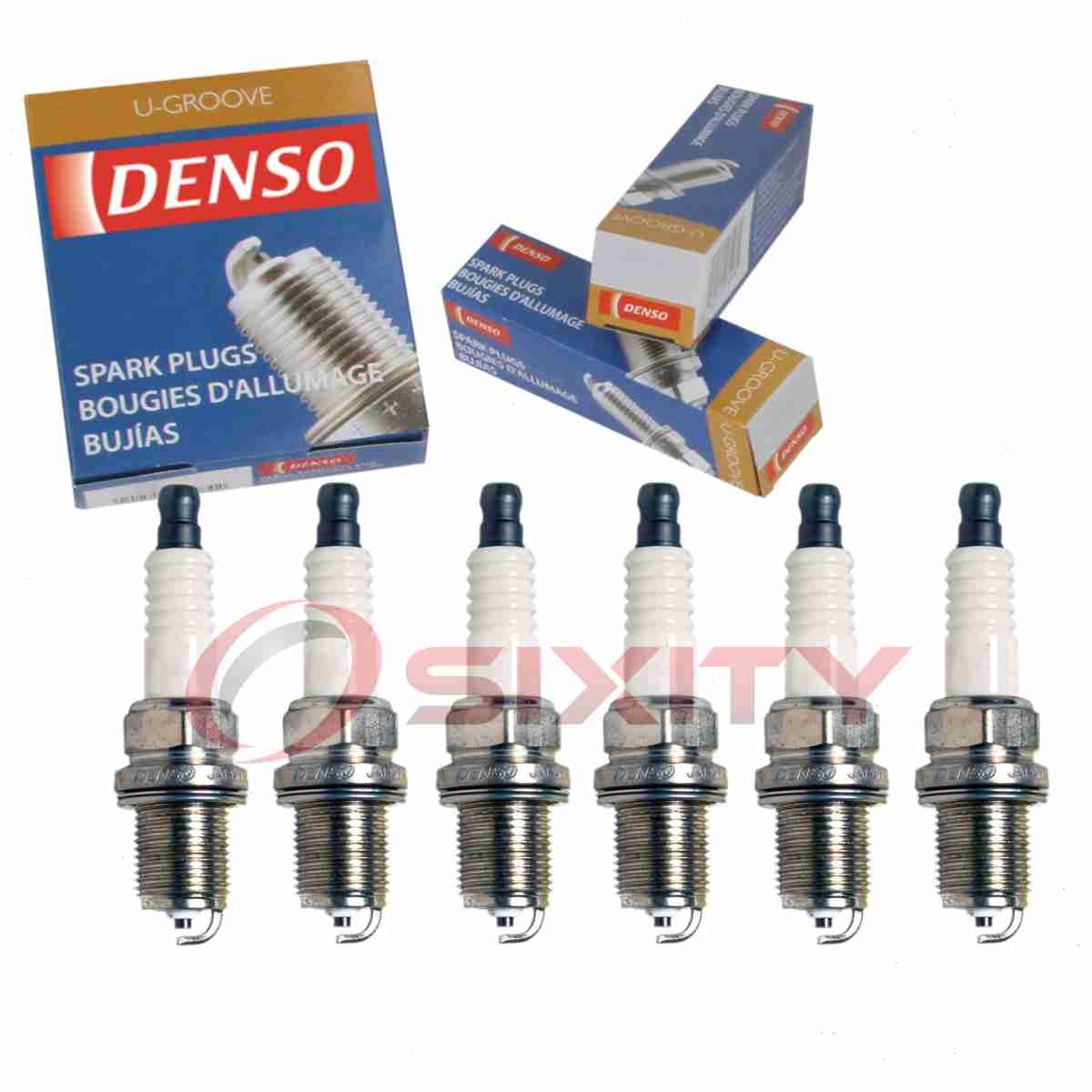 6 pc Denso Standard U-Groove Spark Plugs for 1999-2004 Nissan Frontier 3.3L ln