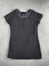 Cynthia Rowley Lined Lace Top Women Medium Short Sleeve Boho Whimsigoth Cottage