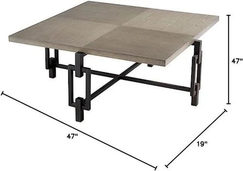 Chic 47" Noir Square Table - Ideal for Any Room Decor - Picture 2 of 5