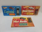HOT WHEELS Book and Car Lot Of 3 Vintage NEW Legends, Hot Rods, Street Power