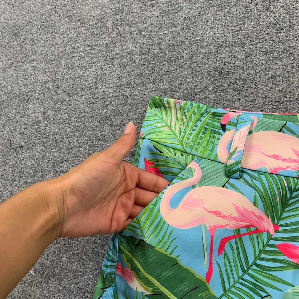 Pantalones Cortos Loudmouth Para Mujer 4 Multi Flamenco Jardín 3 En Entrepierna Bolsillos Cremallera Mosca Foto 3 de 4