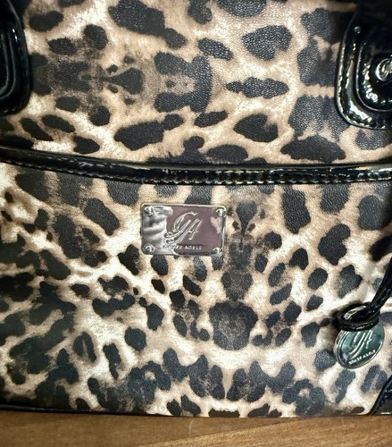 Grace Adele Leopard Print Satchel/Top Handle Bag Zip Top Pockets Detach Strap - Picture 2 of 6
