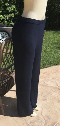 ST JOHN LEGACY BLUE SANTANA KNIT HIGH WAIST PANTS Sz 10 - Picture 3 of 12