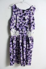 New Look Womens Vintage y2k Satin Crochet Side Mini Dress - Size 10 (f29)