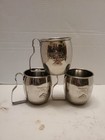 3 Tequila Patron Bee Logo Moscow Mule 4” Mug Cup Silver Tone Metal Bar ware Lot — photo 1