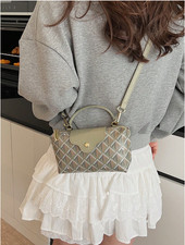 Women's Fashionable And Casual Versatile Contrasting Fabric Dumpling Bag