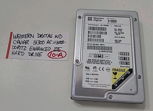 Western Digital WD Caviar 31300 AC313000 - 00RTT2 Enhanced IDE Hard Drive (10-A)