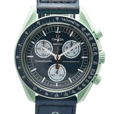 Omega Omega × Swatch Speedmaster Mission on Earth S033G100 Quartz Navy Dial Resin Men
