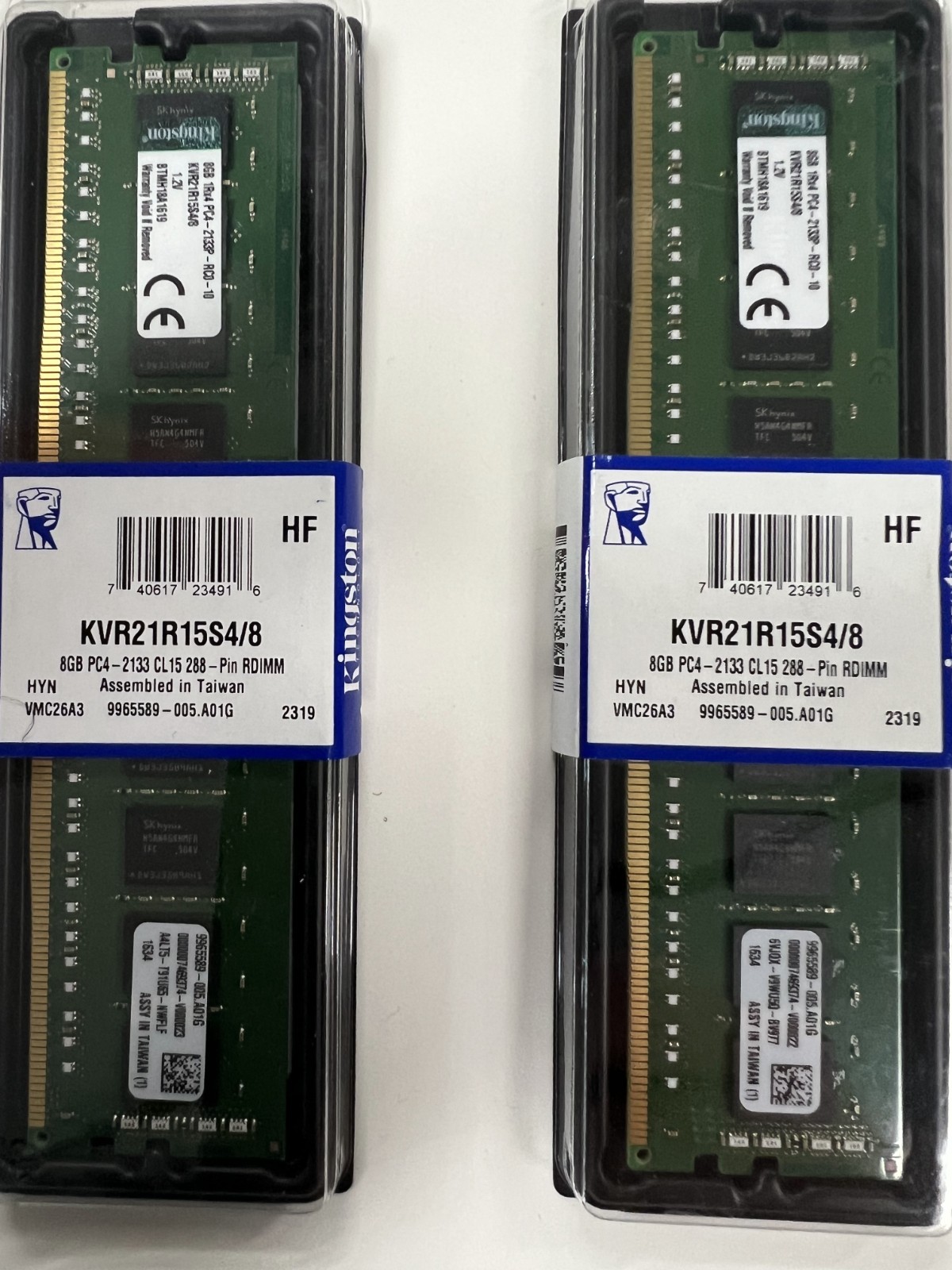 как выглядит LOT OF 2-Kingston KVR21R15S4/8 8GB DDR4 2133MHz ECC 288-Pin Registered CL15 DIM фото