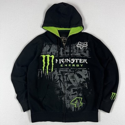 Vintage Fox Racing x Monster Energy Ricky Carmichael Sasquatch Zip Up Hoodie XL