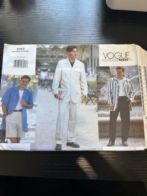 Vogue Patterns Men V2103 Jacket Shorts and Pants Size 38-42
