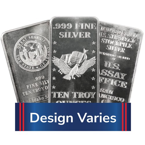10 Troy oz Hallmarked Silver Bar .999 Fine Secondary Market - Afbeelding 1 van 1