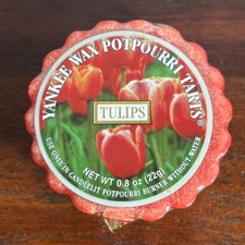 Yankee Candle Wax Potpourri Tart Tulips Scent 0.8 oz Retired Floral Pink Red