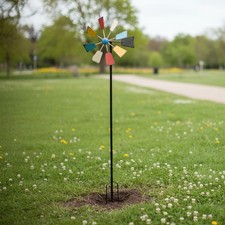 Metal Wind Easy Installation Colorful Metal Yard Whirligig Hand-Painted