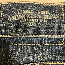 Calvin Klein Jeans Men's Blue Slim Straight Denim Cotton Mid Rise 5-Pocket