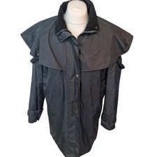 Tayberry Trench Waterproof Coat Women's Small Lined Navy 