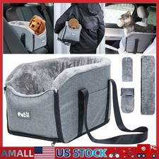 Small Dog Booster Seat Pet Cat Car Seat Puppy Console Secure Travel Safety Seat