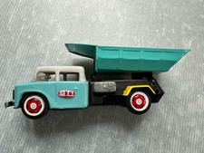 vintage TIN TOY Friction Motor Blue GMC Dump Truck STI / works