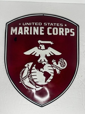 United States Marine Corps Sign Vintage Style Wall Decor Uniform Gun Badge Bar