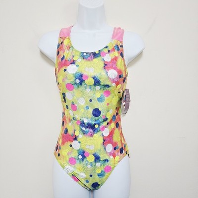 New Motionwear Leotard Gymnastics Dance Adult Womens Medium Bright Neon Colors 
