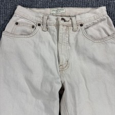Crossroads Petite Jeans Womens 6 Cream High Rise Straight Leg USA Made Vintage