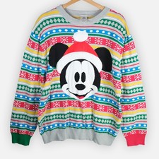 Disney Mickey Mouse Ugly Christmas Sweater Fair Isle Holiday Knit Men's Large