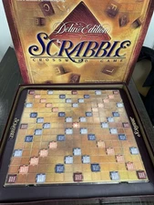 1999 Milton Bradley Scrabble Deluxe Edition Board Game Complete *Damaged Box Lid