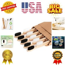 Toothbrushes Biodegradable Toothbrush 10 Pack - Eco-Friendly, Natural Wooden ...