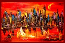 New York Bright   IMPRESSIONIST  ART  Printed on Canvas - stretched fine art