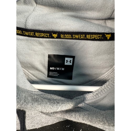 Under Armour Project Rock Felpa con Cappuccio Uomo Grigio Medio Pullover Felpa - Foto 3 di 8