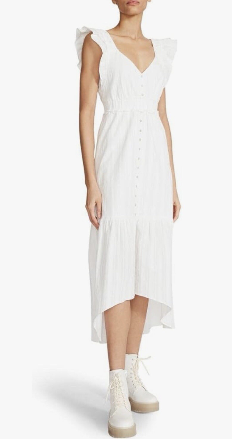 NWT Betsey Johnson Snow White Ruffled Lined Tiered Midi Dress Size M $129