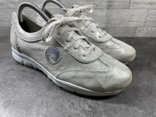 Mephisto Tenis Mujer 8.5 M Yael Zapatos Metálicos Plata Gris Gamuza Entrenadores - Imagen 2 de 20