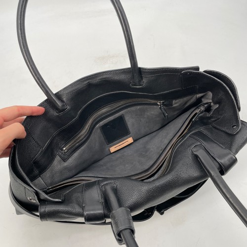 Reed Krakoff women Medium Black Leather Shoulder Bag buckle laptop messenger bag - Picture 3 of 13