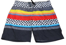 NWT Roundtree Yorke Men 2XB Big Tall Swim Trunks Multi Racing Check